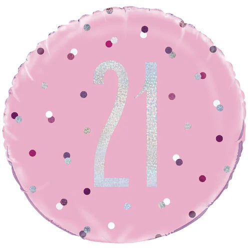 Pink Happy 21st Birthday Balloon