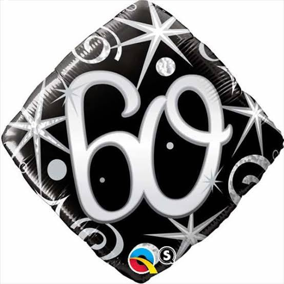 60 Helium Balloon - Black/Silver